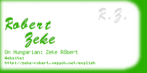 robert zeke business card