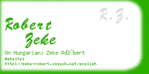 robert zeke business card